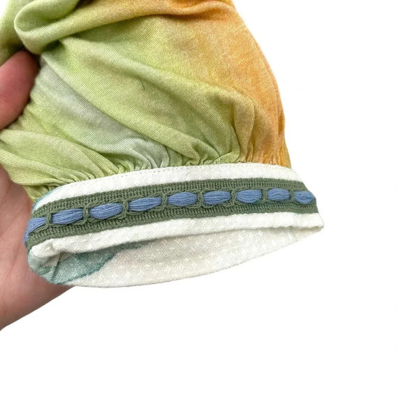 Anthropologie Bl-nk London Peasant Top Blouse Peplum Colorful Tie Dye Size XS - Picture 6 of 10